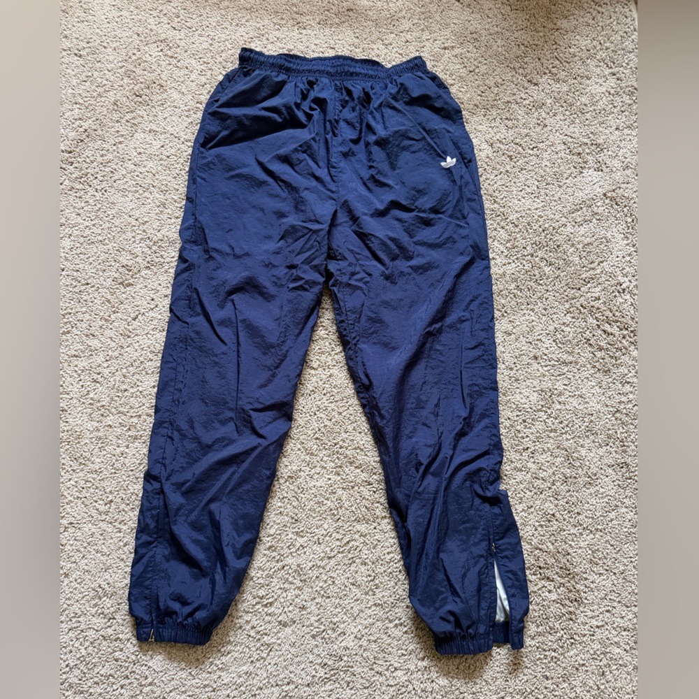 VINTAGE ADIDAS navy blue  track pants size large